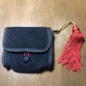 Chanel 1980’s compact travel and makeup case with tassel and mirror